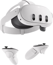 META Quest 3 - Gafas de Realidad Virtual con Montura para la Cabeza, Snapdragon XR2 Gen 2, Wi-Fi 6E, 515g, Autonomía 2.9h, Color Negro y Blanco